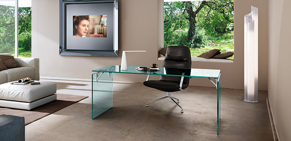 bright fiam glass desk